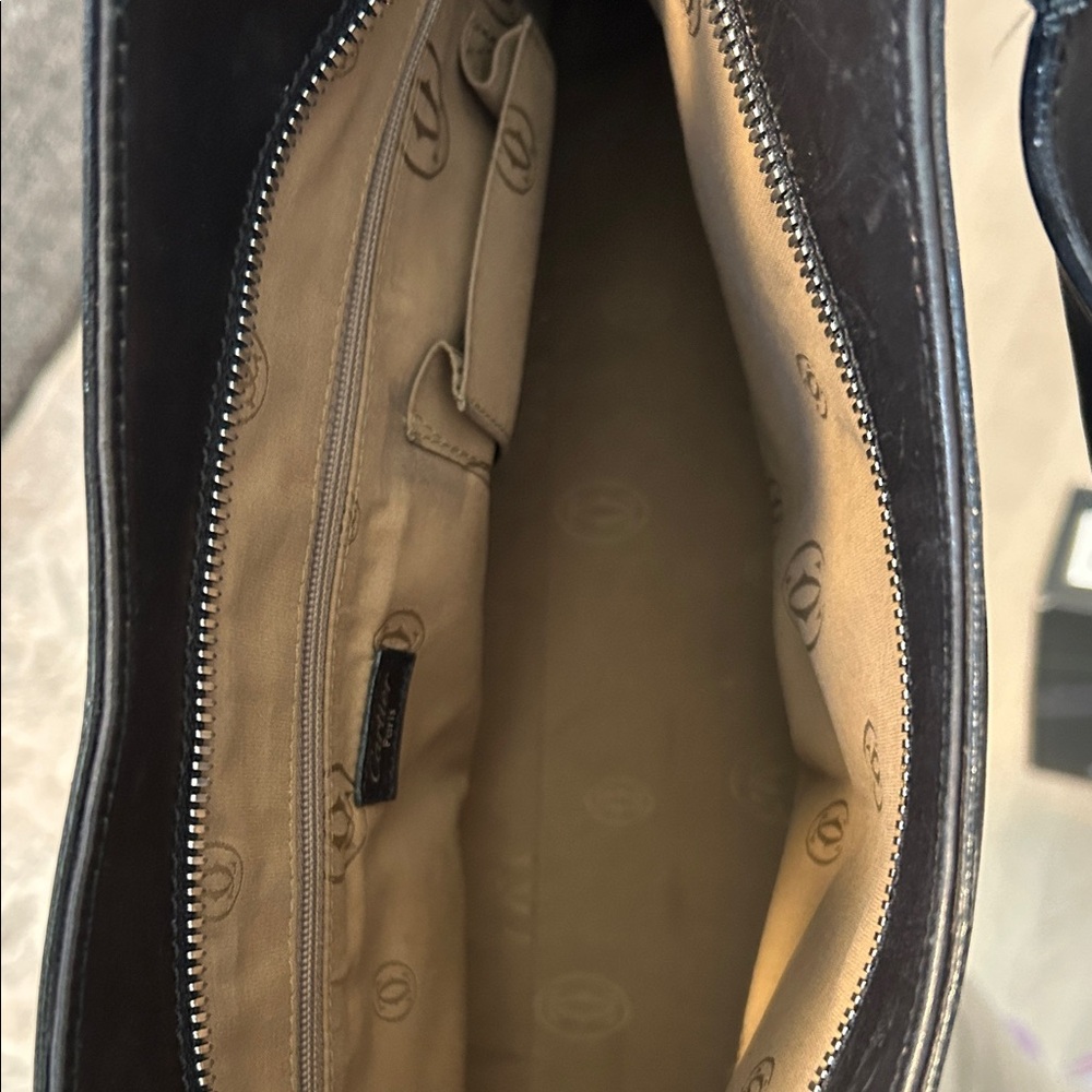 Cartier Black Leather Structured Tote with Perforated Logo - Picture 9 of 11